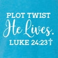 thumbnail image 5 of Wild Bobby Plot Twist He Lives Luke 24:23 Inspirational/Christian Women Tri-Blend Racerback Tank Top, Vintage Turquoise, Large, 5 of 5