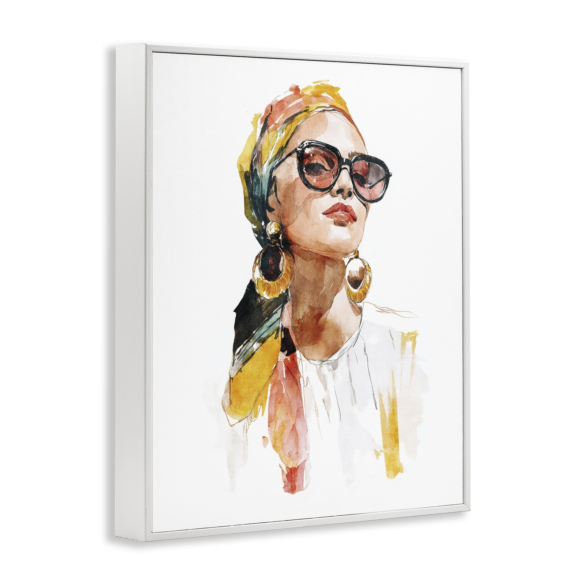 Stupell Industries Stylish Woman with Headwrap White Framed Giclee Art, design by Svetlana Aleynikova