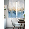 thumbnail image 4 of Watercolor Sheer Curtains 63 Inches Long 2 Panels Blue Yellow Fluid Wash Street Art Light Filtering Semi Sheer Window Curtains Drapes for Bedroom Living Room 52"x63", 4 of 7