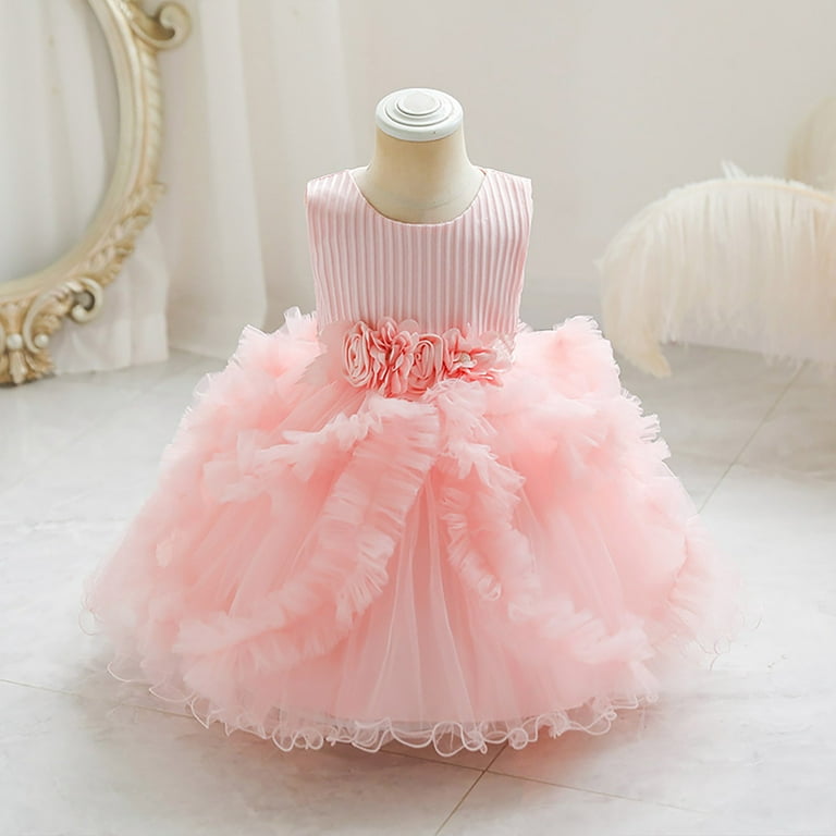PINQI Baby Girl Christmas Dress Toddler Girl Tulle Dress First New Year Dress  Dress Girls Summer Dress Children Dress Birthday Party Dress Skirt 6M-4  Years (Pink,3-4 Years) - Walmart.com