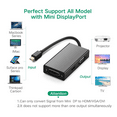 thumbnail image 5 of Mini DisplayPort to HDMI DVI VGA Adapter 4K Mini DP Converter Thunderbolt Compatible 3 in 1 for M 2015 Book Pro Air, , Surface Pro3 Pro4, Google Chromebook, PC, 5 of 5