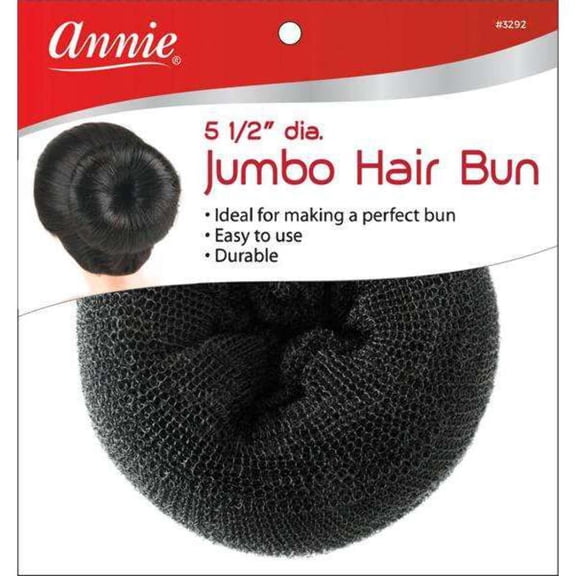 Annie Jumbo Hair Bun Black 5 1 2 Inch 3292