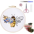 thumbnail image 1 of Wmool Bees Embroidery Kits DIY Cross Stitch Starter Craft Kits for Adults !ш, 1 of 8