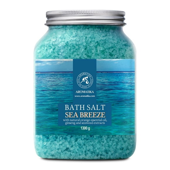 Sales Marinas de Ba&ntilde;o 1300g con Aceite Esencial Natural de Naranja - Extractos de Ginseng y Algas - 100% Natural Sal Marina para un Buen Sue&ntilde;o - Relajaci&oacute;n - Belleza -
