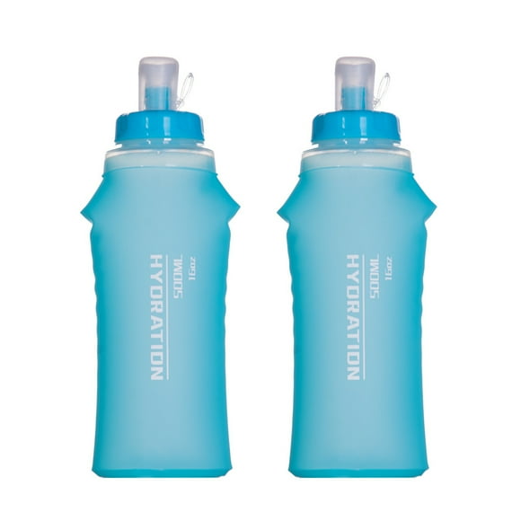 Hervidor 2 uds., 500ml, botella de agua deportiva plegable de TPU suave para paquete de hidratación AFISHTOUR Hervidor