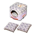 thumbnail image 4 of Touchdog Floral-Galore Convertible and Reversible Squared 2-in-1 Collapsible Dog House Bed, 4 of 4