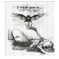 thumbnail image 3 of Ambesonne Halloween Shower Curtain, Skull Zombie, 69"Wx84"L, Black White, 3 of 5