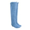 thumbnail image 1 of Calcetines hasta la , calentadores de piernas súper suaves para el hogar, hombres, mujeres, dormitorio, cama Azul, 1 of 8