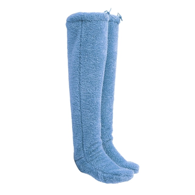Calcetines hasta la , calentadores de piernas súper suaves para el hogar, hombres, mujeres, dormitorio, cama Azul