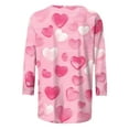 thumbnail image 4 of Fartey Valentine's Shirts for Women Plus Size Fall 3/4 Sleeve Tunic Tops Soft Comfy Crewneck Tees Valentine's Day Pink Heart Tshirts Casual Loose Holiday Blouses S-5XL, 4 of 5