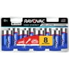 Rayovac High Energy Alkaline Batteries, Size D Batteries, 8-Pack, 813-8LK