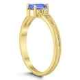 thumbnail image 2 of SZUL Women's 6X4MM Tanzanite and Diamond Pear Shaped Open Three Stone Ring in 10K Yellow Gold, 2 of 4