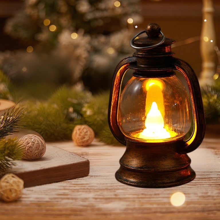 Mini Vintage LED Lantern – Hanging Tabletop Candle Light for Party