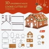 Kitchen Gadgets Christmas Stainless Steel 3D Stereo Cookie Molds Gingerbread House Molds 10Pcs