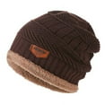 thumbnail image 2 of HESHENG Mens Winter Warm Knit Hat Thick Fleece Lined Skull Coffee, 2 of 5