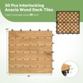 Interlocking Wooden Structures 30 Pcs Interlocking Acacia Wood Deck Tiles, 12 X 12 Inch Patio Tiles ...
