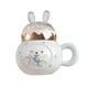 thumbnail image 1 of Taza de cerámica para bebidas, té, 400 ml, con tapa y asa, para café, para mujer y hombre. Blanco, 1 of 9