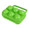 thumbnail image 1 of Caja de almacenamiento portátil para 6 huevos con rejilla, caja protectora y dispensador de huevos. Verde, 1 of 9