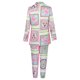 thumbnail image 5 of Puntoco Conjunto de dos piezas para mujer, estampado suave, manga larga, doble botonadura, cuello en V, tops de otoño, pantalones largos de cintura alta, pantalones, traje informal, liquidación Puntoco Puntoco-817, 5 of 9