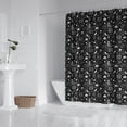 thumbnail image 2 of Black White Halloween Skull Pattern Shower Curtain 84"x72" ,Bathroom Decorative Shower Curtains Set with 12 Hooks,Modern Waterproof Washable Shower Curtain, 2 of 6