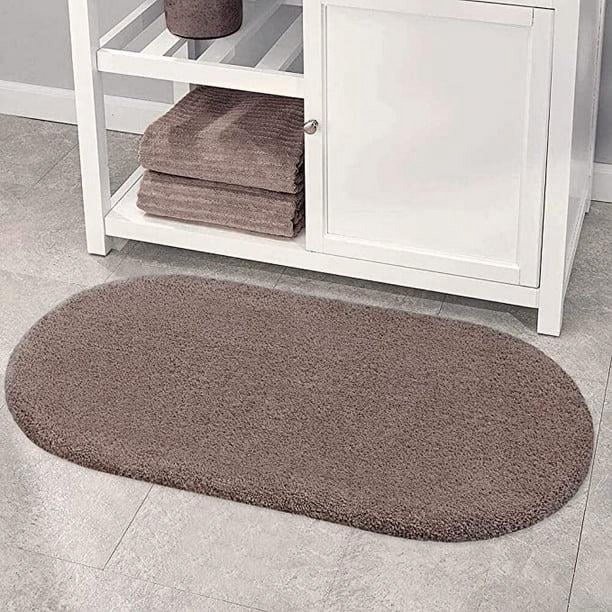 Alfombras De Baño Ovaladas, Alfombrilla De Spa Ultra Suave, Absorbente, Antideslizante, De Microfibra, Acogedora, Para Bañera, Ducha, Suelos De Baño, Accesorios (20 X 40 Ovalada, Gris Topo)