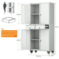 thumbnail image 2 of SUPEER Metal Storage Cabinet with 2 Drawer and Pegboards,71" H Top Workbench Mobile Tool Chests Garage Cabinets with 4 Wheels,Tool Cabinets for Home,Office,Shop，Assembly Required, Gray, 2 of 7