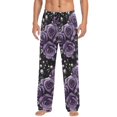 thumbnail image 7 of FORMRS Mens Pajama Pants with Pockets Sleepwear Lounge Bottoms Sizes S-2XL, Purple Roses, 7 of 7