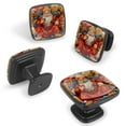 thumbnail image 2 of 4 Pcs Cabinet Handle Drawer Pulls Chinese God of Wealth Knobs with Screws Square Furniture Office Cabinet Knob Decoration, 2 of 7