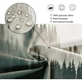 thumbnail image 5 of Dark Forest Stall Small Half Size Dorm Shower Curtain 36Wx72H Men Single Narrow Nature Tree Winter Mountain Foggy Woodland RV Bathroom Decor Printed Fabric Polyester Waterproof 7 Pack Hooks, 5 of 6
