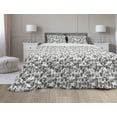 thumbnail image 1 of Cactus Comforter & Sham Bedding Set, Pattern of Cacti Plant Silhouettes Greyscale Succulentrrangement Desert Flora, 3 pcs Duvet Set Microfiber Filling Quilt, 5 Sizes, Grey Ivory, by Ambesonne, 1 of 4