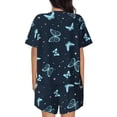 thumbnail image 3 of Bixox Women's Beautiful Butterflies Printed Pajama Set 2 Piece Lounge Set Top and Shorts Soft Pajamas, Shorts with Pockets, 3 of 7