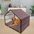 thumbnail image 2 of Floral Pet House, Hippie Style Flourishing Flowers with Abstract Colorful Circles Pattern, Outdoor & Indoor Portable Dog Kennel with Pillow and Cover, 5 Sizes, Chocolate Pink Purple, by Ambesonne, 2 of 4