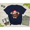 thumbnail image 4 of Fun Monkey Wearing Xmas Hat Cute Animal Cartoon Character T-Shirt Monkey Lover Gift T Shirt for Men Women Kids Boys Girls Graphic Tshirt, 4 of 8