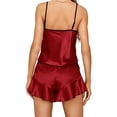 thumbnail image 3 of DYMADE Women Pajama Set Summer Imitation Satin Bow Sexy Chemise Nightgown Nightshirt Sleepwear, 3 of 3