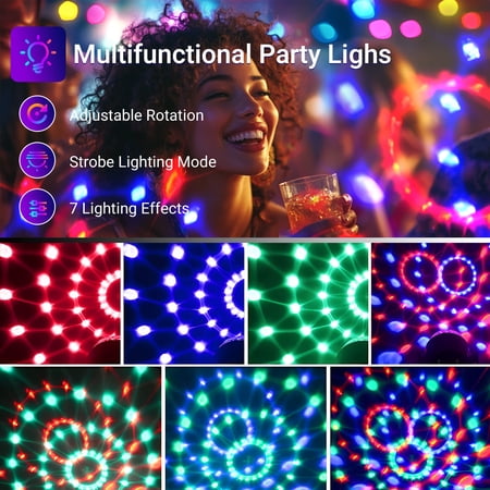 DAYBETTER DISCO BALL DECOR STROBE LED PARTY LIGHTS,8 MODES DISCO DJ LIGHTS FOR PARTIES DECORATIONS HOME DANCE,SOUND ACTIVATED
