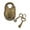 Brass Solid Round 2" x 3" x 1", variant on DecMode 2" Gray Brass Lock And Key