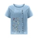 thumbnail image 2 of Camisetas de Manga Corta para las Mujeres Botón de Impresión Casual Cuello Redondo Camiseta Superior, Blusas para las Mujeres Casual, 2 of 4