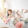 thumbnail image 3 of Erosebridal Kawaii Bunny Rabbit Twin Comforter Sets,Rustic Flowers Pink Easter Eggs Bedding Set For Kids Reversible 2-Piece, 3 of 7