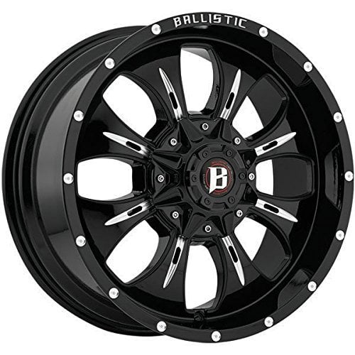 Ballistic 951 Dagger 20x9.0 Gloss Black & Milled Wheel 5x135mm 5x139