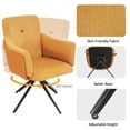 thumbnail image 3 of Set of 4 360° Swivel Home Office Desk Chairs, Upholstered Bedroom Chairs with Metal Base, Makeup Chair for Vanity for Living Room, Bedroom,Study Room, Dining Room (Orange), 3 of 11