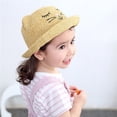 thumbnail image 4 of lnmuld Kids Cute Cat Face Straw Sun Hat UPF 50+ Breathable Beach Hat for Toddlers Girls Size:12-24 Months, 4 of 8