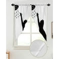 thumbnail image 2 of Swag Curtains, Animal Silhouette Cat Shower Rod Pocket Kitchen Curtains Valances Tier Curtains Swag Valance Curtains for Bedroom Living Room 28" x 36", 2 Panels, 2 of 6