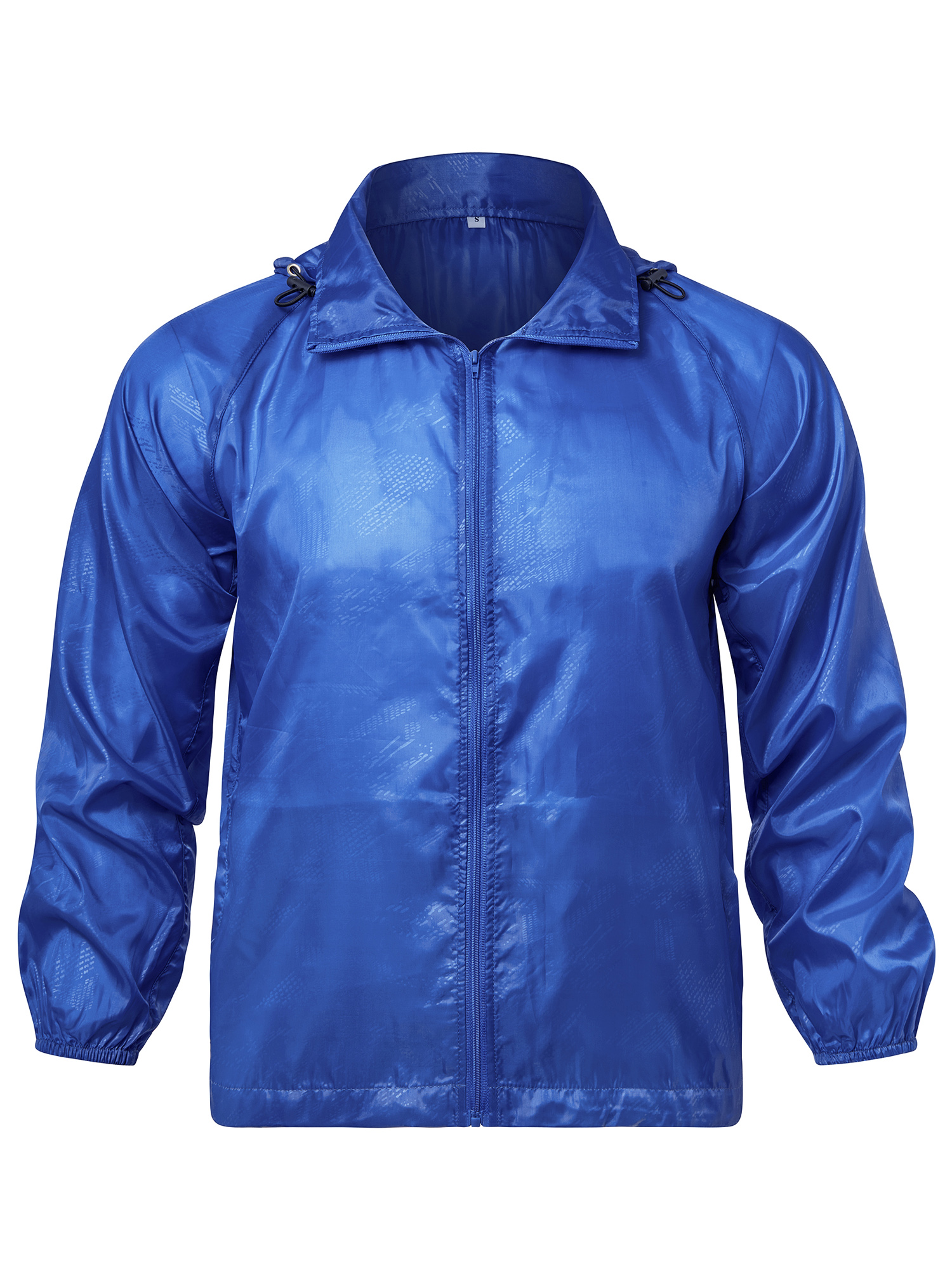 LELINTA Women Nylon Windbreaker Jacket Sport Casual Lightweight Zipper Hooded Outdoor Jacket, Black/ Royal Blue - image 5 of 9