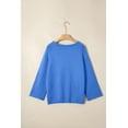 thumbnail image 6 of Women's Sky Blue Dolman Sweater – Cozy Bracelet Sleeve Knit for Casual Autumn Days, XL, 6 of 11