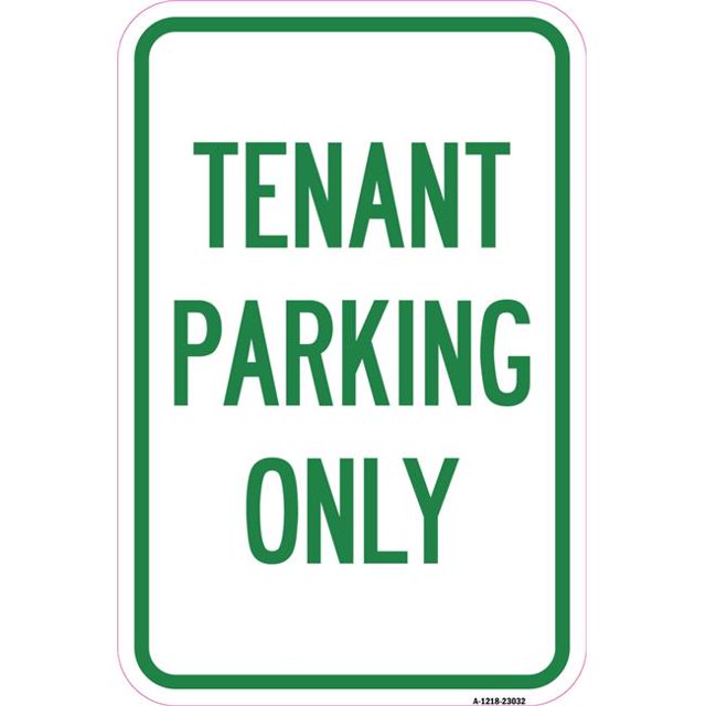 Panneau en Aluminium 12 x 18 Po - Panneau de Stationnement Réservé pour Locataire