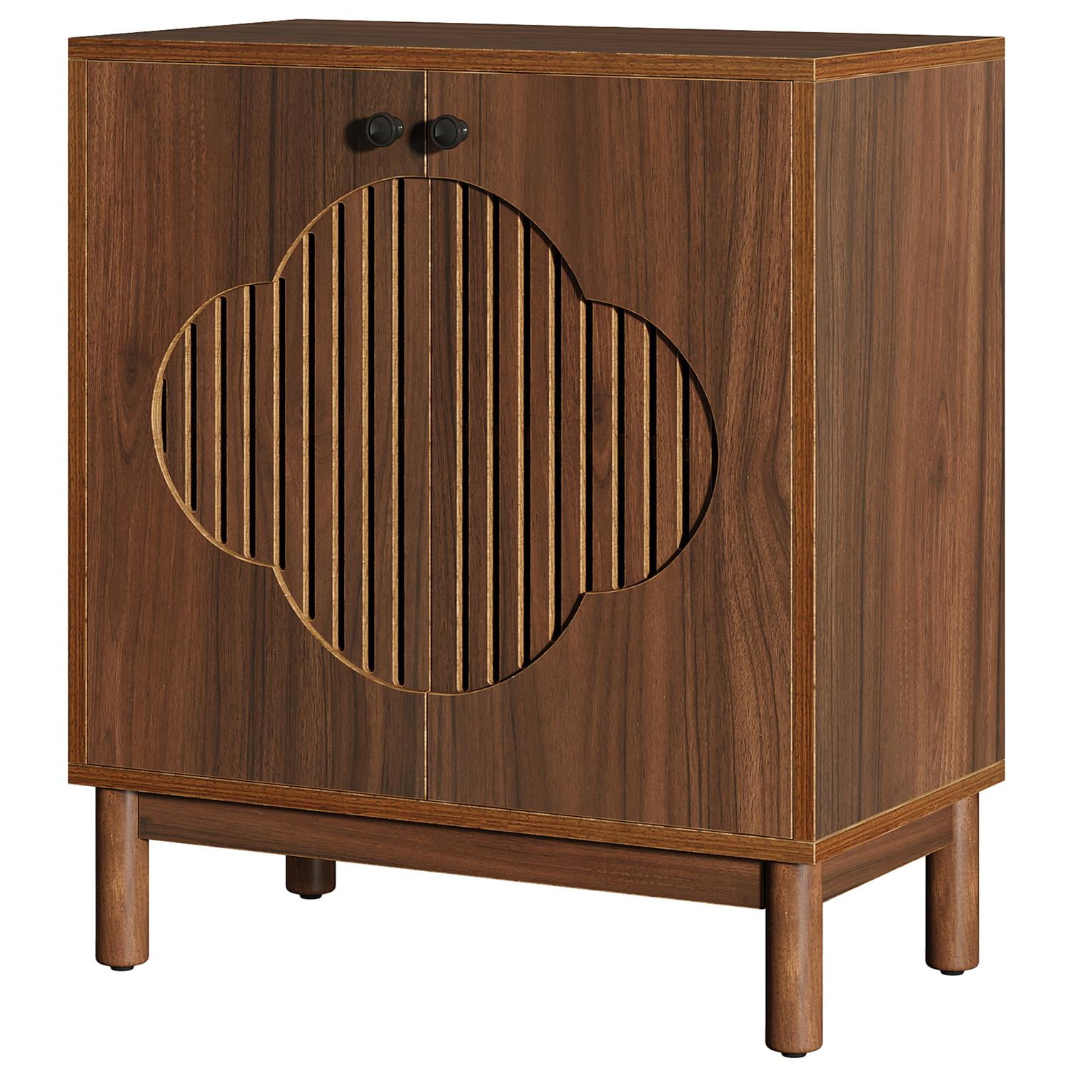 Demi Bonn 55" Mid-Century Modern Wood Buffet, Sleek Storage Cabinet, Kitchen Dining Console, Elegant Console Table, Stylish Sideboard, Brown