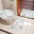 thumbnail image 5 of Green Forest Bathroom Rugs Set Watercolor Vintage Branches Leaf Botanical Country Non Slip Absorbent Soft Bath Mats 3 Piece Set with Bathroom Rug, U-Shaped Floor Mat, Toilet Seat Cover Small Size, 5 of 9