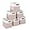 White/ Pink, variant on Cube Storage Baskets 6 Pack, 11x11 inch Foldable Cube Storage Bins with Leather Handles for Shelf Closet Nursery Toys (White/ Gray)