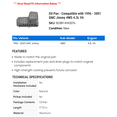 thumbnail image 2 of Oil Pan - Compatible with 1996 - 2001 GMC Jimmy 4WD 4.3L V6 1997 1998 1999 2000, 2 of 2