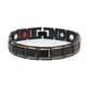thumbnail image 1 of Pulsera magnética de moda de acero de titanio, exquisita y elegante pulsera de terapia magnética para hombres y mujeres (oro negro), 1 of 9